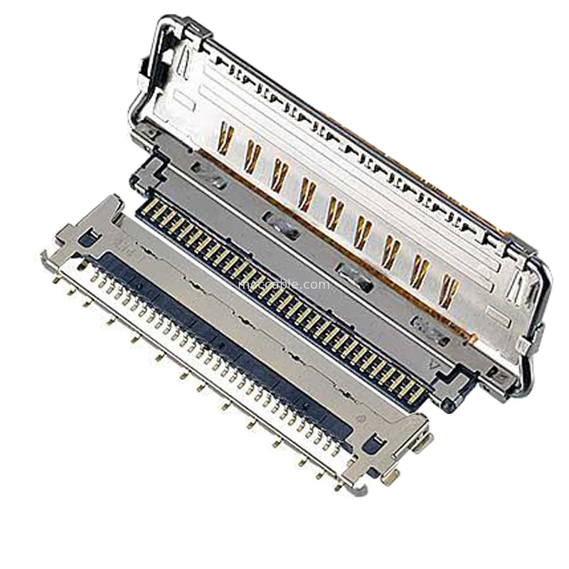 VS II 20846-020T 030T 040T 0,5 mm de passo, conector micro-coaxial de acoplamento horizontal