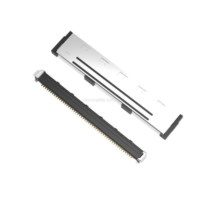 50P Lvds Micro-Câble Coax 20437-050T-01 0,5 mm de inclinação, conector micro-coaxial de tipo de acoplamento vertical