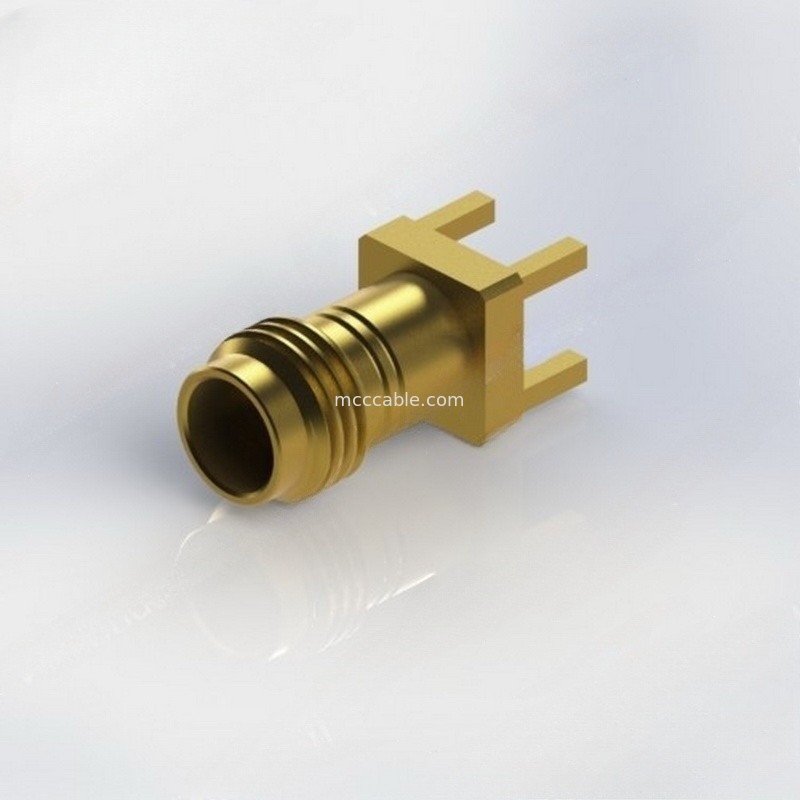 Fêmea do conector de cabo coaxial de 3,5 milímetros RF à montagem RF 34GHz da borda da placa do PWB