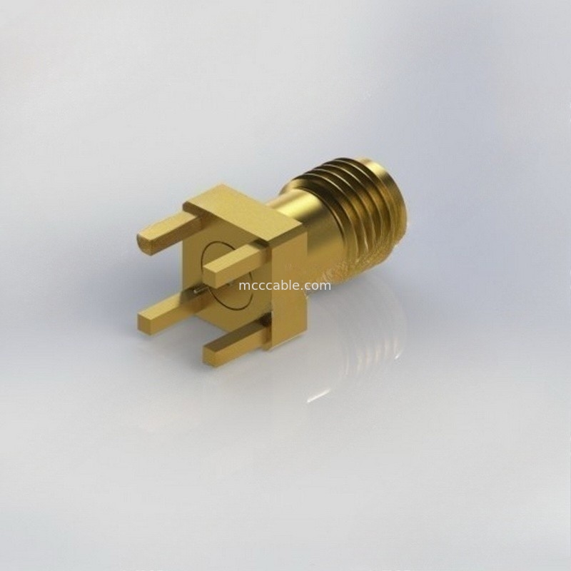 Fêmea do conector de cabo coaxial de 3,5 milímetros RF à montagem RF 34GHz da borda da placa do PWB