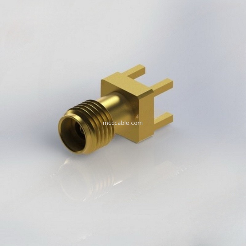 Fêmea do conector de cabo coaxial de 3,5 milímetros RF à montagem RF 34GHz da borda da placa do PWB