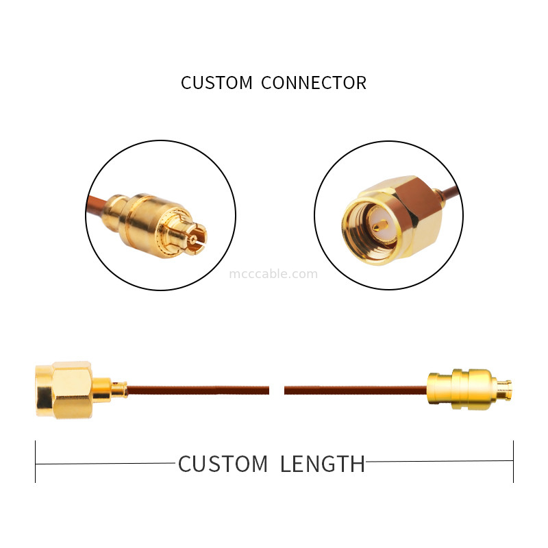 0,047 tomadas retas masculinas Te 1996771-1 de Sma do cabo coaxial 5G semi rígido a Smpm Jack fêmea