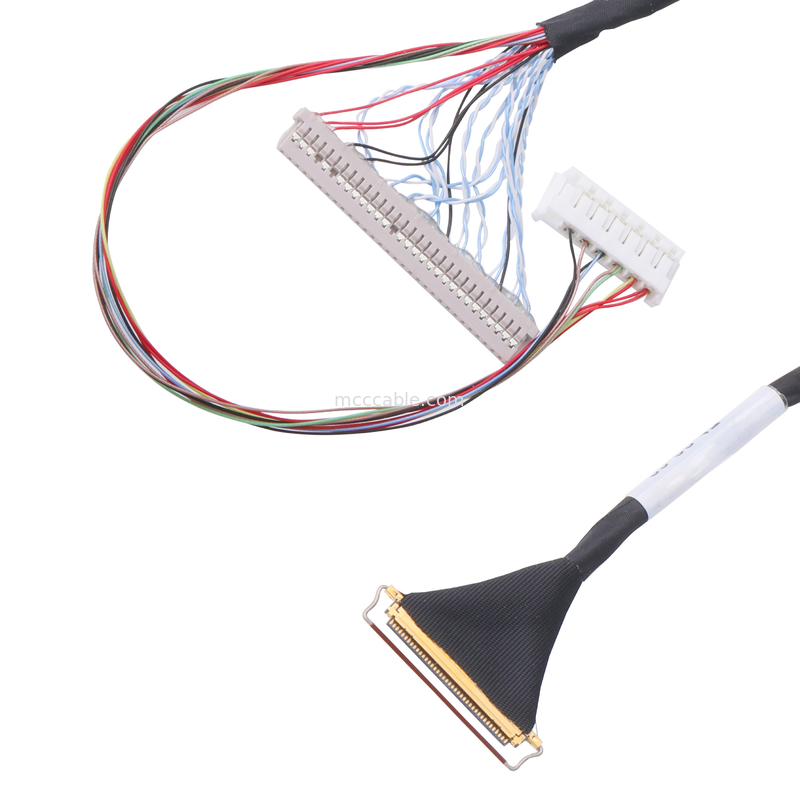 Tipo de acoplamento horizontal conector micro-coaxial do cabo dos lvds do lcd do passo de Pin Lvds Cable Assembly 0.5mm do costume 40