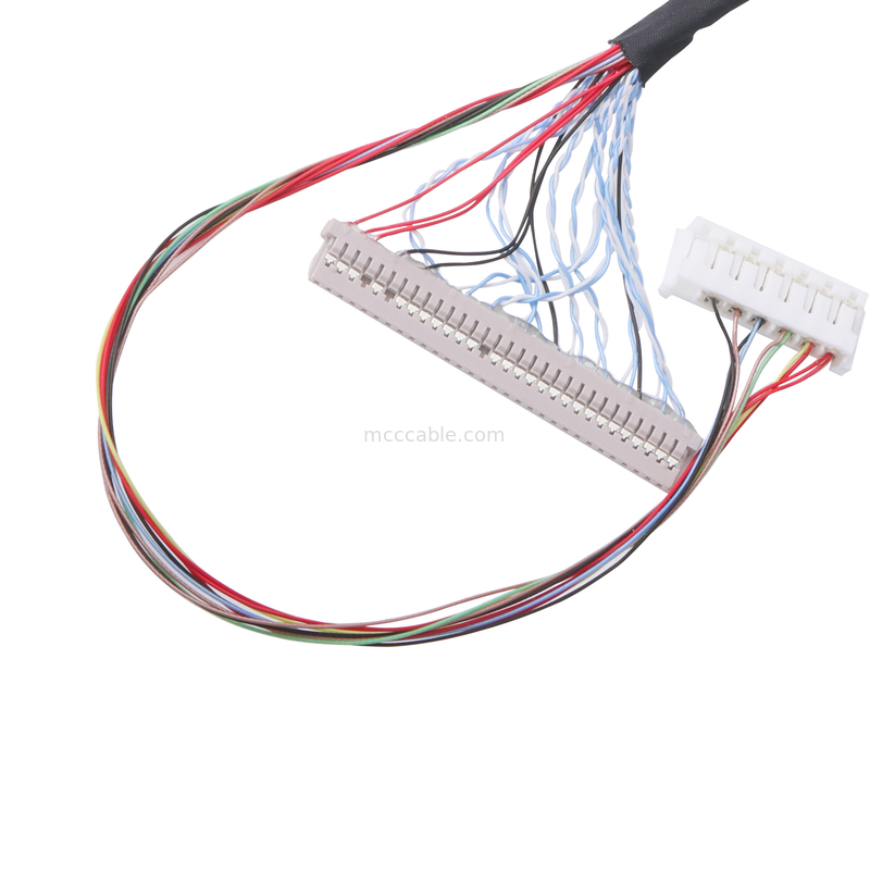 Tipo de acoplamento horizontal conector micro-coaxial do cabo dos lvds do lcd do passo de Pin Lvds Cable Assembly 0.5mm do costume 40