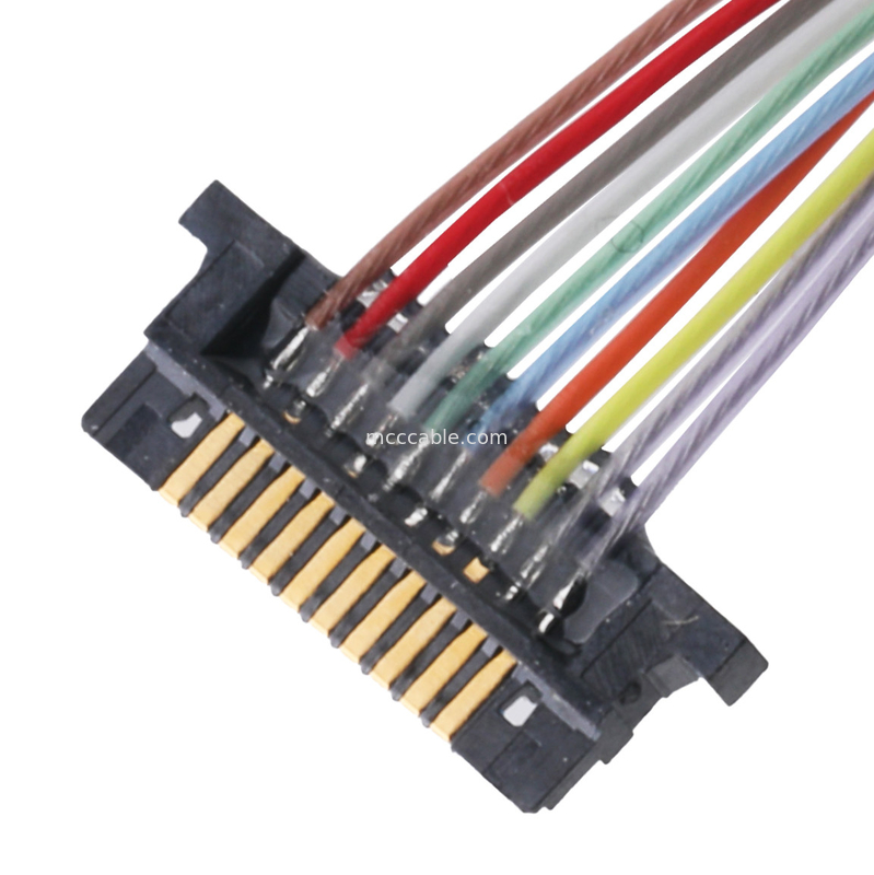 Conector de cabo coaxial de Lvds para o Pin do passo 10 do monitor DW-5 20598-010T-02 0.5mm do Lcd