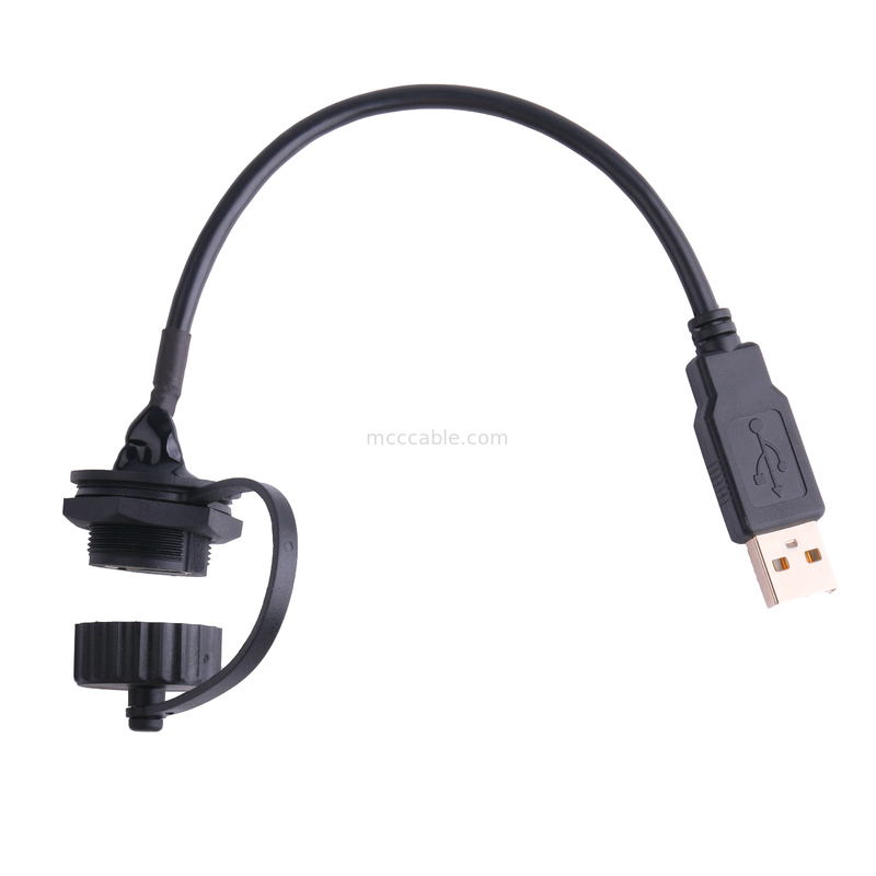 USB 2,0 um conector fêmea com protetor e tampão a USB 2,0 cabos do usb de A fez para medir