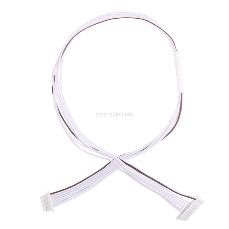 0.80mm 8 chicote de fios JST SHR-08V-S-B do fio do conjunto de cabo do PVC LVDS do PIN