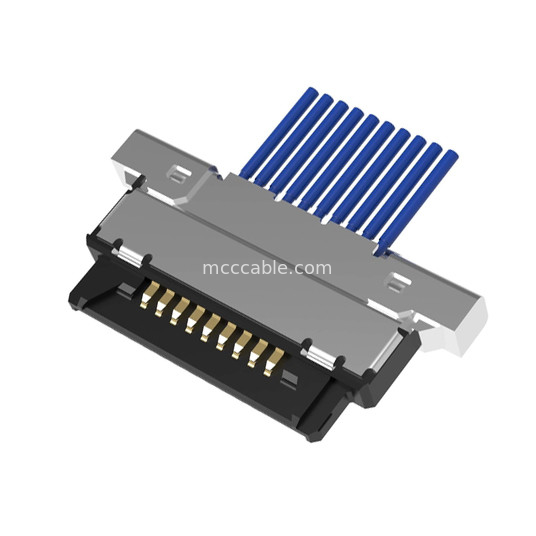 Conjunto de cabo micro coaxial Lvds de 10 pinos 20345-010T-32R Conector microcoaxial tipo acoplamento horizontal de 0,4 mm