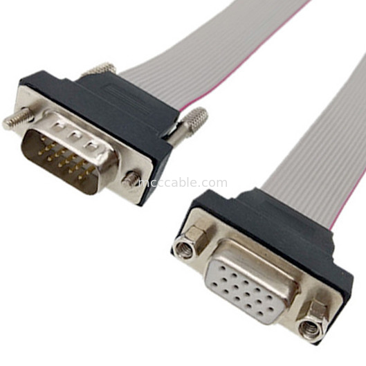 Homem de VGA HDB15 ao conector fêmea da exposição dos lvds do conector do cabo de fita 15pin
