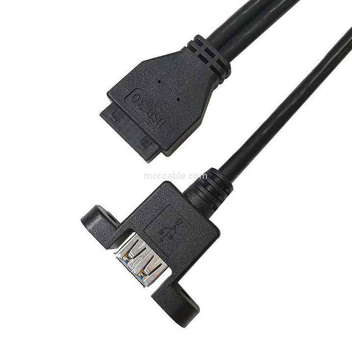 Montagem do painel de USB 3,0 um x2 ao chicote de fios de 20 Pin Header Motherboard Custom Wire