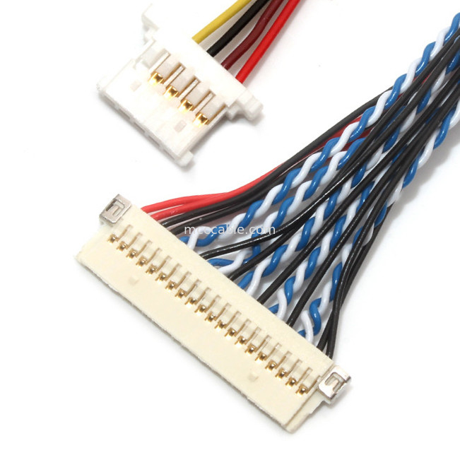 Passo Df19 do contato do conjunto de cabo 1.0mm do Pin LVDS de  30 1.25mm a Df14