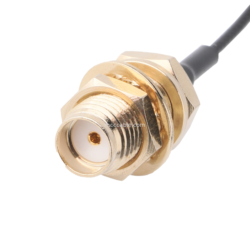 Adaptadores de conector OEM ODM RF Conector de cabo coaxial Adaptador SMA-F-Jack para plugue personalizado