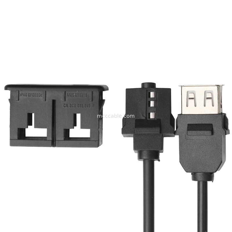 Estéreo masculino AUXILIAR de Jack 3.5mm do cabo de extensão de ISOBUS para o cabo do soquete de O Jack USB