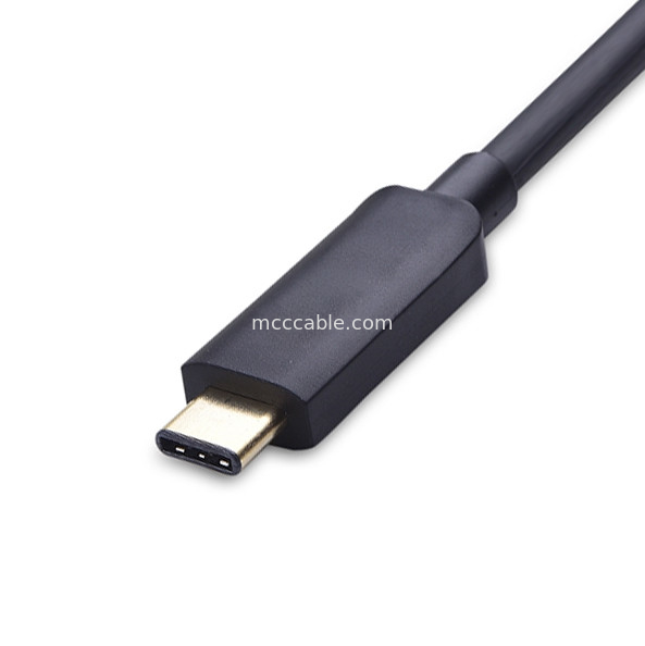 Adaptador USB Tipo C Homem para Dvi I Mulher para Projeção de Câmera LCD