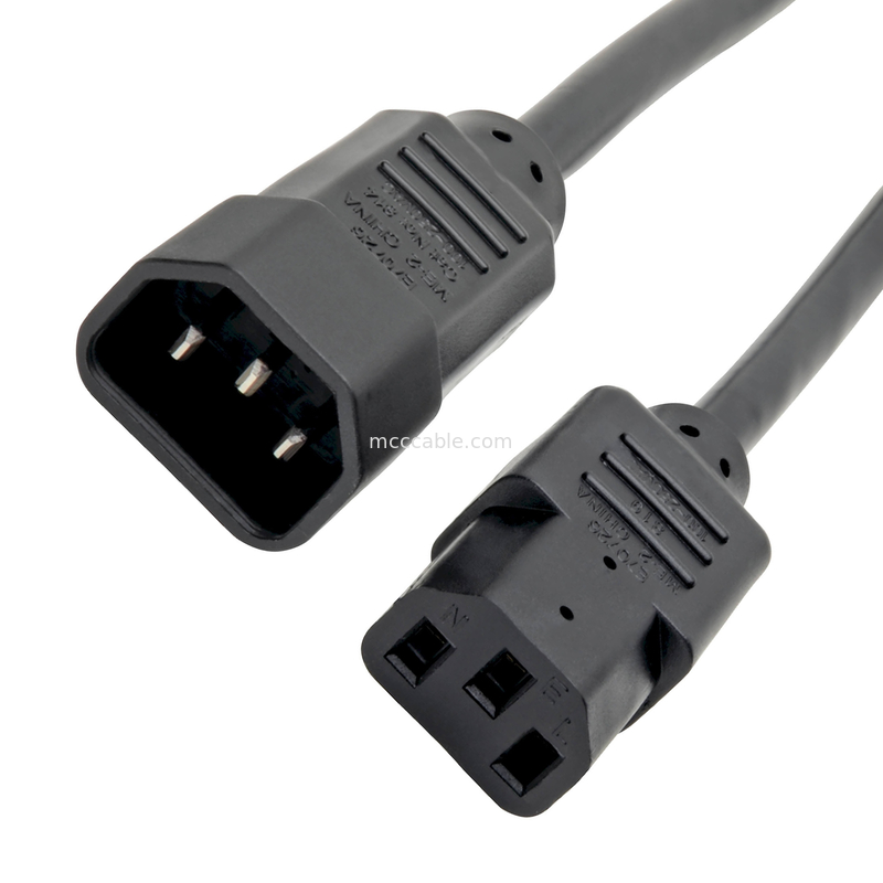 C13 para C14 10a 250v cabo de alimentação 18 Awg C14 Mate com uma tomada de C13