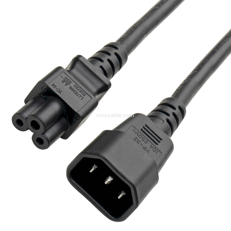 Adaptadores de conector C14 para C5 Cordão de adaptador de energia 7a 250v 18 Awg