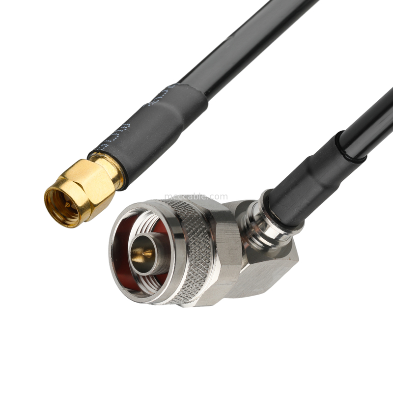 Conector RF Lmr-240 Cabos RF de baixa perda Negro Sma Macho Plug Directo Para N Macho Plug Plug Ângulo Direito