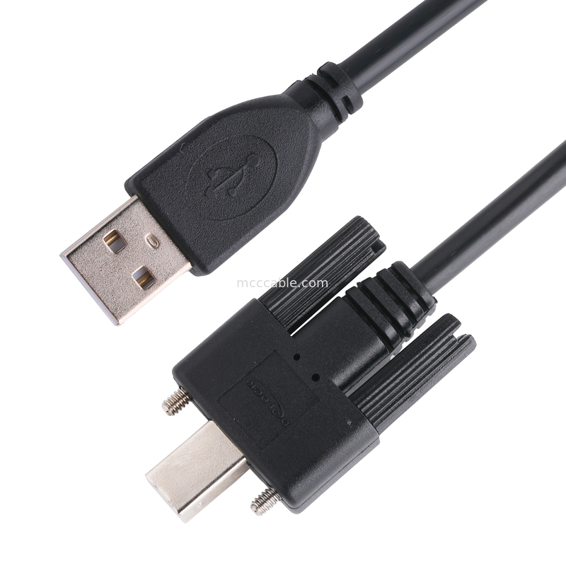 Cable de conector de impressora UL USB 2.0 Tipo A para Tipo B Bloqueio