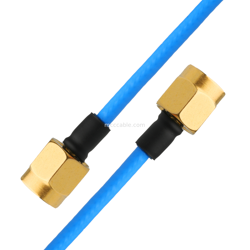 Conector de RF Low PIM Coaxial Cable Assemblies Flexível TFT-5G-402 Double Shielded com Blue FEP Jacket