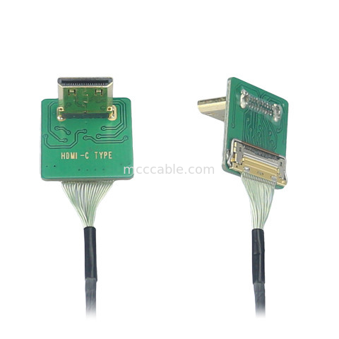 Mini Hdmi Elbow Head Hd Adaptador de cabo mini Hdmi-C2 para 20525-020E-02 para a placa Conector lateral passo 0,4 mm
