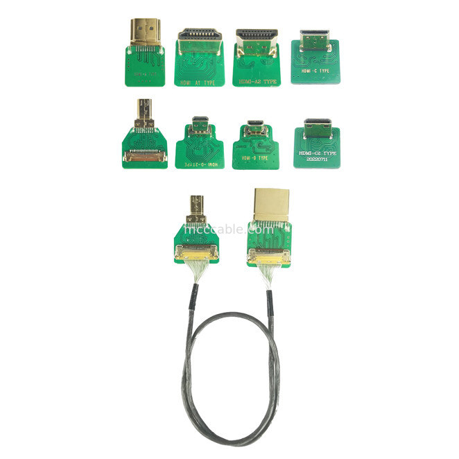 Mini Hdmi Elbow Head Hd Adaptador de cabo mini Hdmi-C2 para 20525-020E-02 para a placa Conector lateral passo 0,4 mm