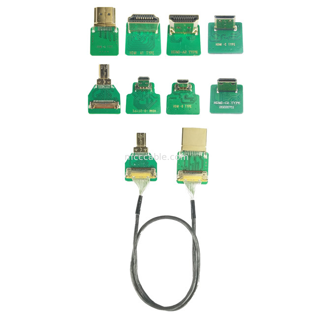 Adaptadores de conector ®-VS 20525-020E-02 para 0,4 mm Pitch Hd HDMI Adaptador Tipo mini HDMI-C Customized
