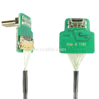 Adaptadores de conector MIPI ROHS Adaptador HDMI-D Micro cabeça de cotovelo HDMI-D para 20454-220-02 20455 20453