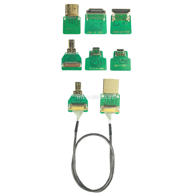 Adaptadores de conector MIPI ROHS Adaptador HDMI-D Micro cabeça de cotovelo HDMI-D para 20454-220-02 20455 20453