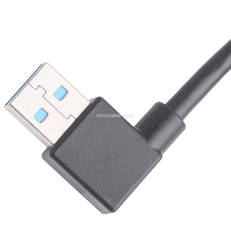 Negro Usb3 0 Cable Am 90 graus Curva lateral para Af Tipo de parafuso de meio pacote Formada moldura externa