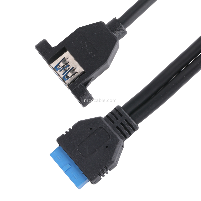 USB 3.0 painel frontal placa-mãe 19/20 Pin Cable para USB Female Splitter Adaptador Conector de extensão