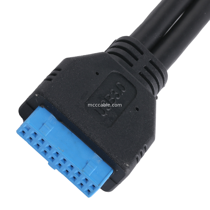 USB 3.0 painel frontal placa-mãe 19/20 Pin Cable para USB Female Splitter Adaptador Conector de extensão
