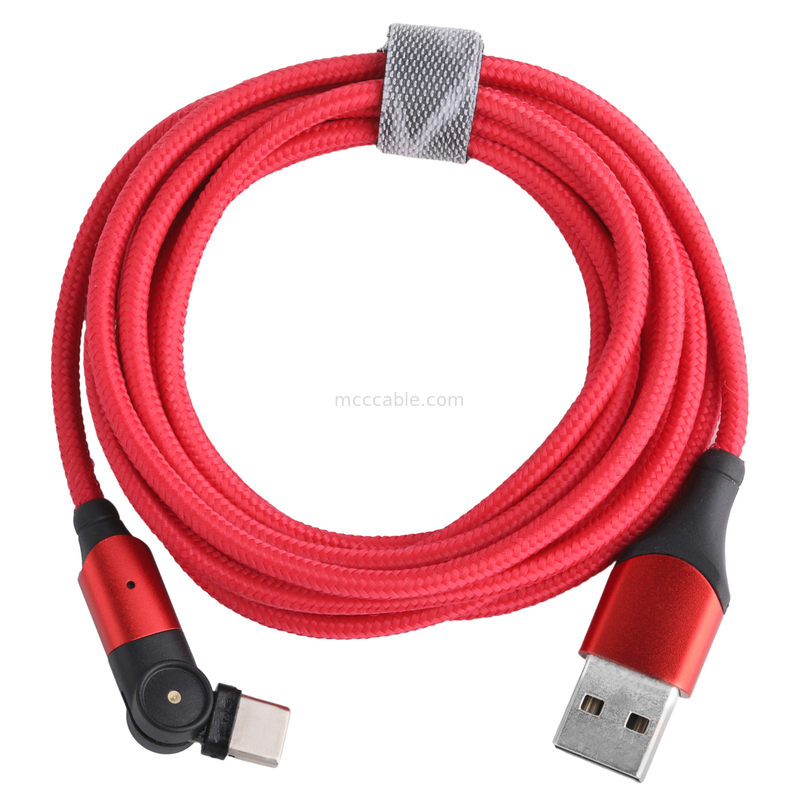 180 graus de rotação USB 3.0 Tipo A para Tipo C Cabo 1.5m de carregamento de alumínio