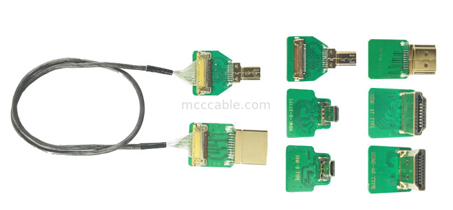 Micro HDMI cabeça reta 20454-220-02 20455 20453 Micro HDMI-D-2 para  OEM / ODM
