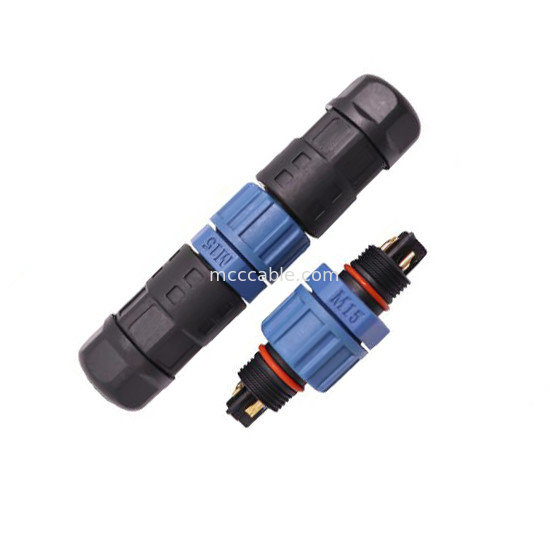 M15 Industrial 2, 3 Pin Conector Circular M15 Tipo de solda Conector de montagem impermeável IP67