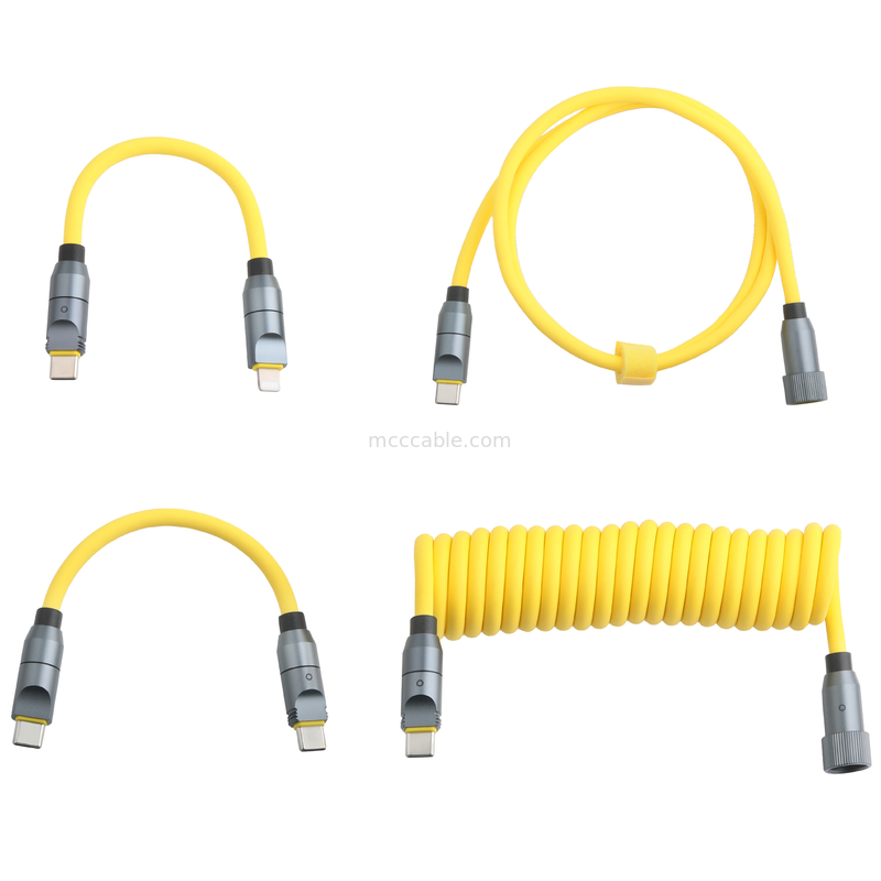 Micro coaxial USB 4.0 raio 4 cabo com 240W de carregamento e transferência de dados raios-rápido 40Gbps