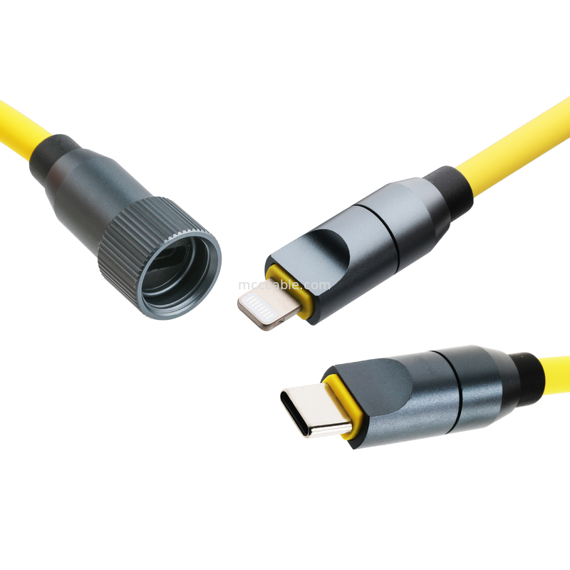 Micro coaxial USB 4.0 raio 4 cabo com 240W de carregamento e transferência de dados raios-rápido 40Gbps