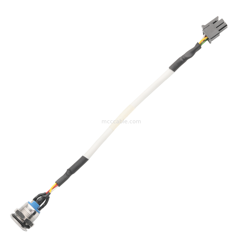PUSHBUTTON LED BLANCO M12 IP65/IP67 para HSG MALE 43025-0400 Pitch 3.0mm MX Activador de interruptor de energia