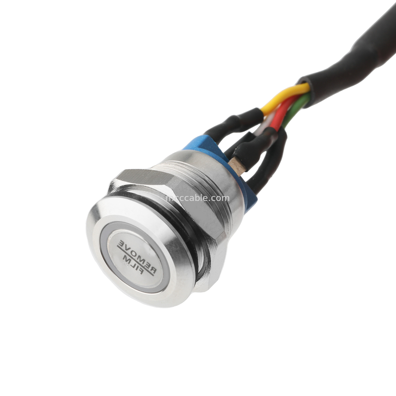 PUSHBUTTON LED BLANCO M12 IP65/IP67 para HSG MALE 43025-0400 Pitch 3.0mm MX Activador de interruptor de energia
