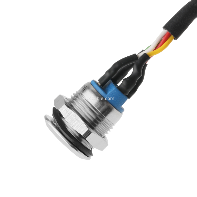PUSHBUTTON LED BLANCO M12 IP65/IP67 para HSG MALE 43025-0400 Pitch 3.0mm MX Activador de interruptor de energia