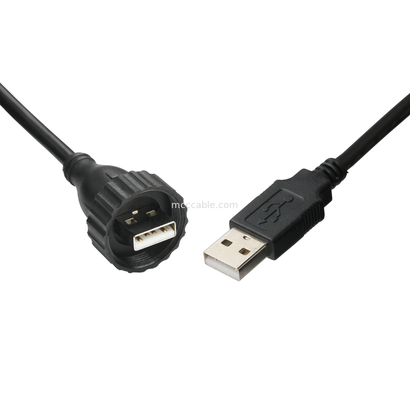 USB2.0 Tipo A macho Tipo M Interface à prova d'água para USB2.0 Cabo de conexão de dados industrial fixo Cabo para veículo