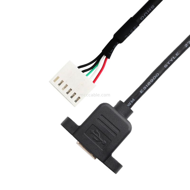 conjunto de montagem do painel do cabo do Usb B de Durachill do chicote de fios do fio do passo A2542ha-6p de 2.54mm