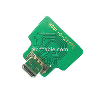 Micro HDMI cabeça reta 20454-220-02 20455 20453 Micro HDMI-D-2 para  OEM / ODM