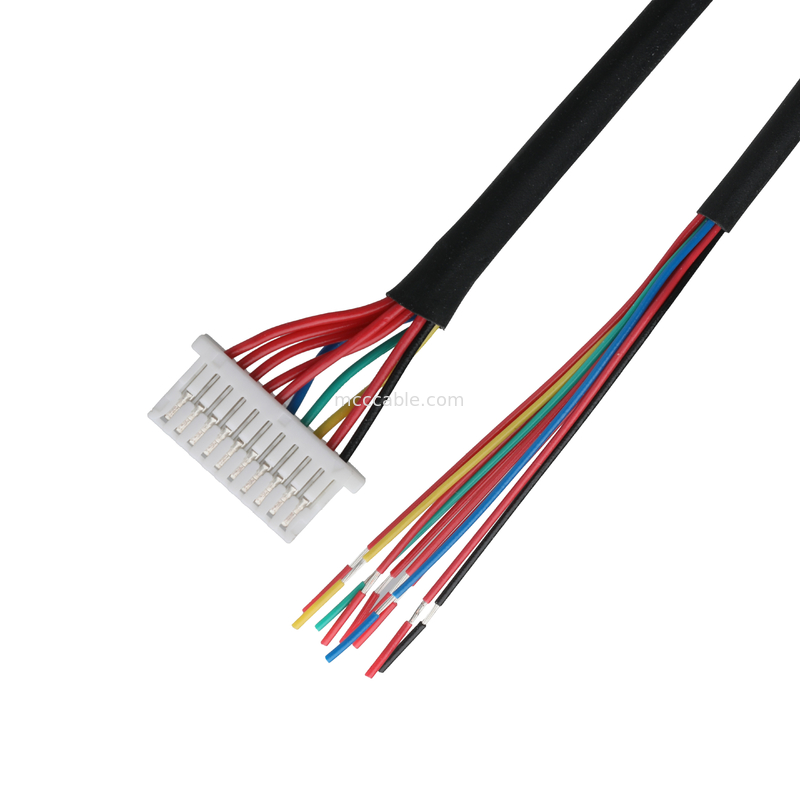 Cabos de vídeo 10P JST SHLP-10V-S-B para arneses semi-desmontados conjuntos de cabos coaxial personalizados Arneses de fios automotivos