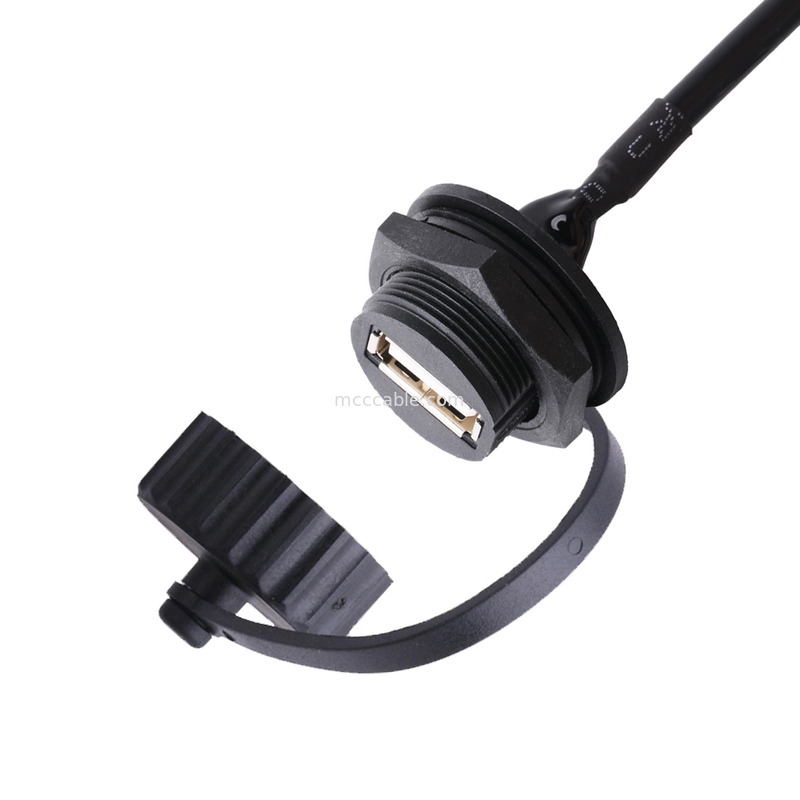 USB 2,0 um conector fêmea com protetor e tampão a USB 2,0 cabos do usb de A fez para medir
