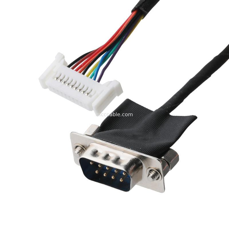 Conjunto de cabo DB-9Pin LVDS D-SUB-9P Soldador masculino para TU1.0 20Pin TU1002HN0-20 Conector de fio OEM/ODM