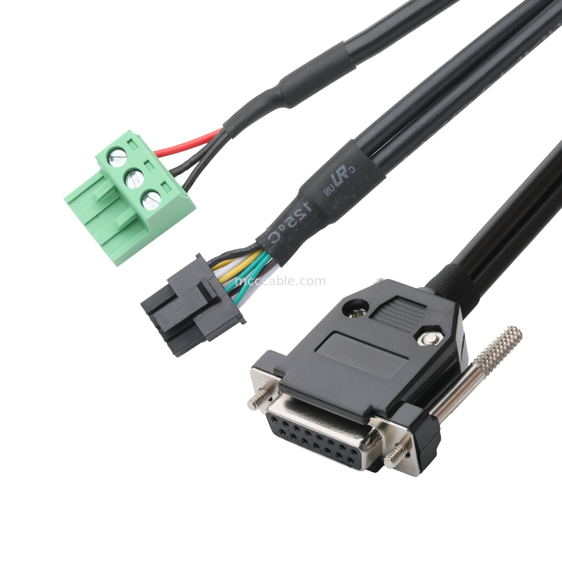 Conectores de cabo industrial personalizados DB-15P Fêmea para HSG 43025-0800 passo 3,0 mm e 691352710003 passo 5,8 mm
