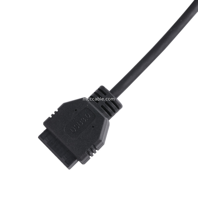 20P Feminino USB 3.0 Tipo-C para IDC Adaptador Cable Resistente interno Preto PVC fio OEM ODM