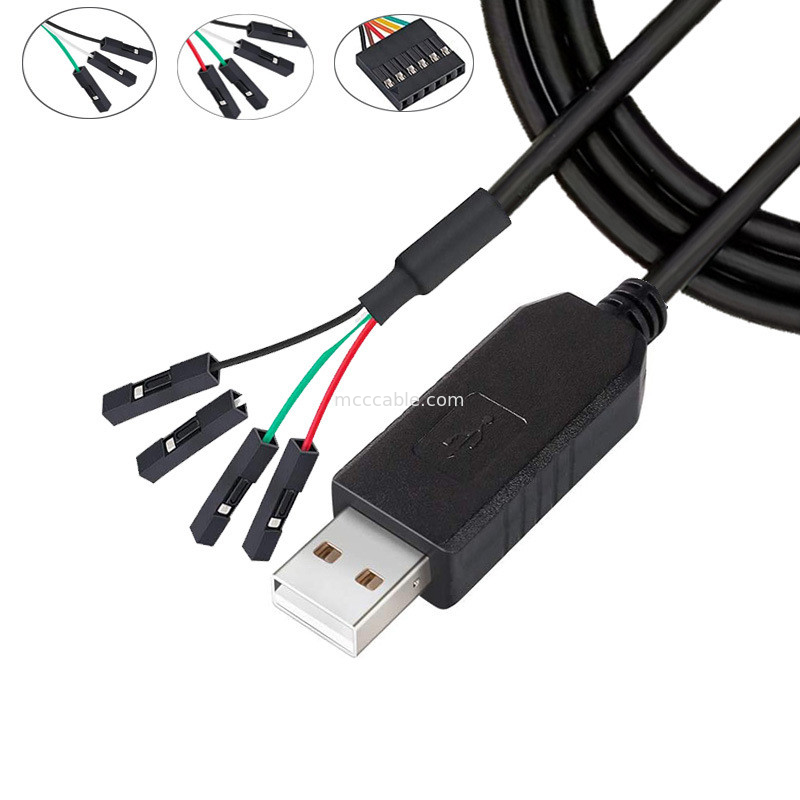 FTDI Chip USB para 6P TTL-232R-3V3 5V Level Module Serial Port Cable Ttl3.3v5v, Número de pin de alimentação personalizável