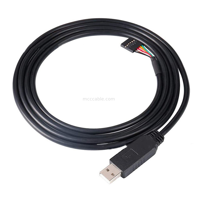 FTDI Chip USB para 6P TTL-232R-3V3 5V Level Module Serial Port Cable Ttl3.3v5v, Número de pin de alimentação personalizável
