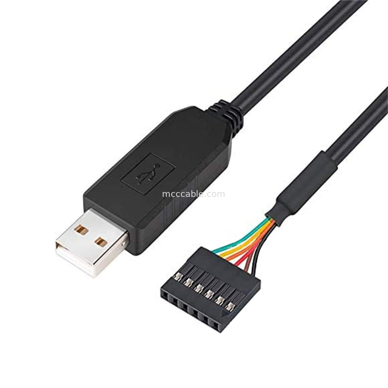 FTDI Chip USB para 6P TTL-232R-3V3 5V Level Module Serial Port Cable Ttl3.3v5v, Número de pin de alimentação personalizável